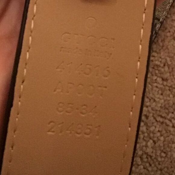 Gucci Gray/Navy Blue GG Supreme Canvas GG Buckle Belt Unisex - Picture 9 of 9